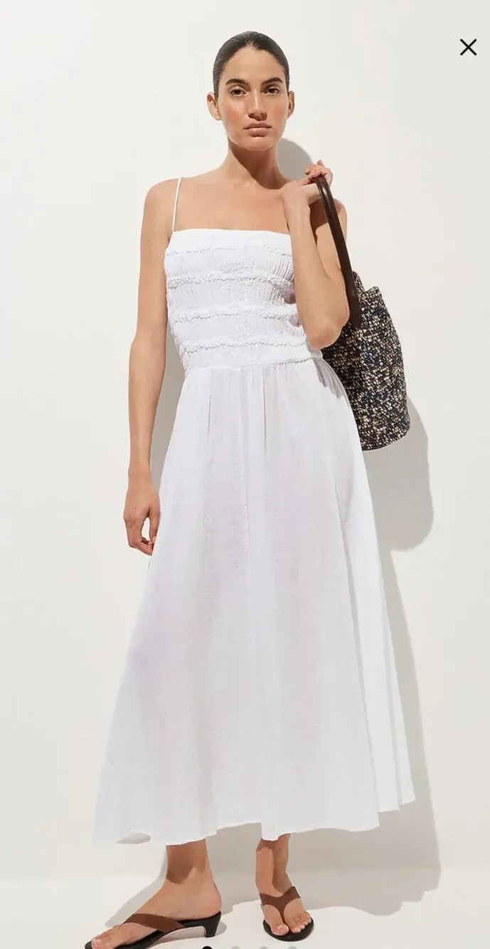 NWT J. Crew Wave Maxi Dress In Sunny Gauze White M